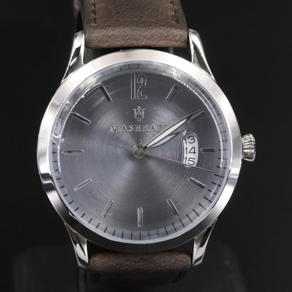 Maserati Tradizione Grey Dial Stainless Steel Quartz Wristwatch